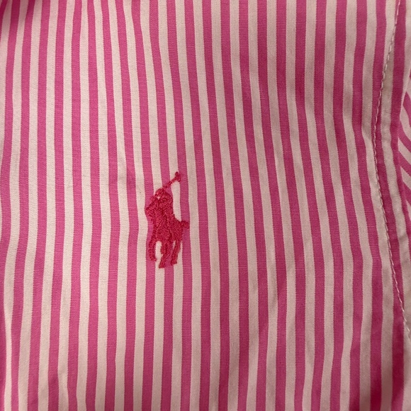 Polo Ralph Lauren Girls Striped Button Front Shirt Dress with Belt, Size 12 - Picture 2 of 7